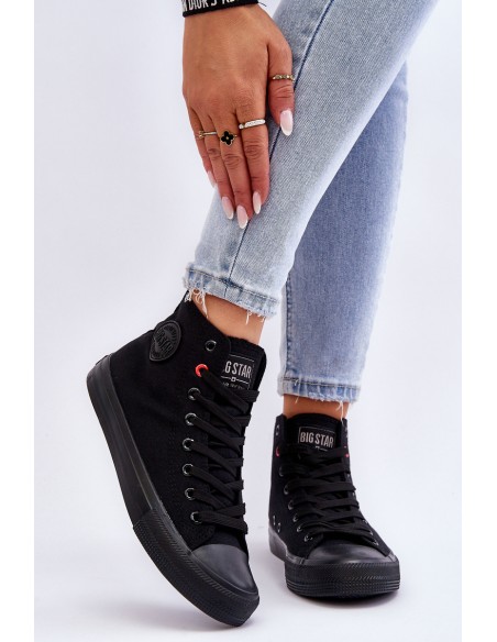 Women's Classic High Sneakers Big Star T274033 Black