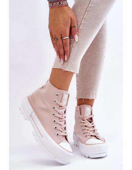 High Fabric Platform Sneakers Big Star LL274157 Nude