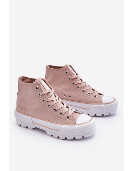 High Fabric Platform Sneakers Big Star LL274157 Nude
