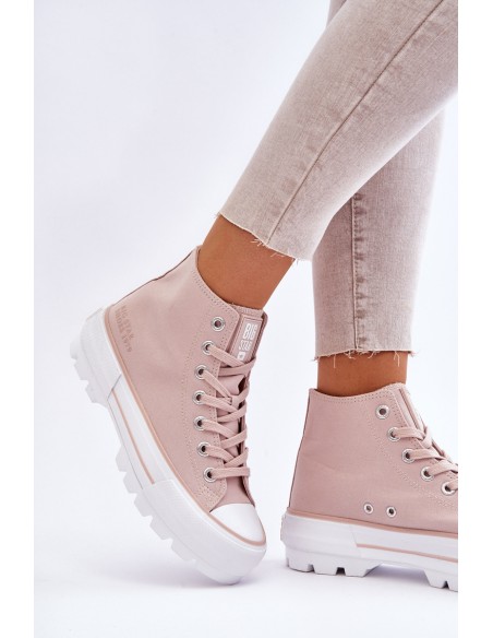 High Fabric Platform Sneakers Big Star LL274157 Nude