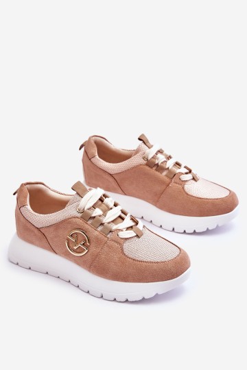 Moteriški sportiniai bateliai su platforma Beige Aisha 2