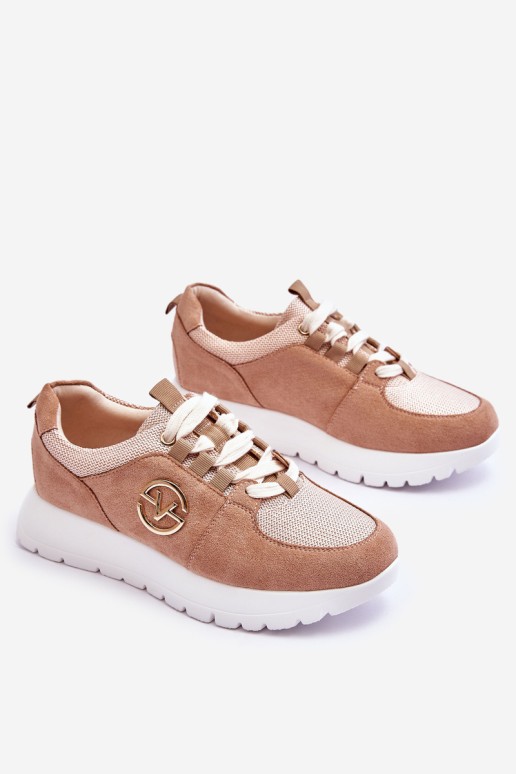 Moteriški sportiniai bateliai su platforma Beige Aisha