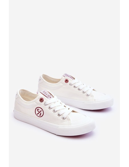 Women's Cross Jeans Fabric Sneakers LL2R4043 White