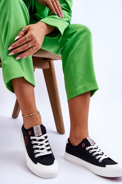 Moteriški Cross Jeans medžiaginiai sportbačiai LL2R4044 juodi