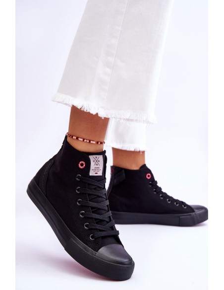 Women's Classic High Top Sneakers Cross Jeans LL2R4088C Black
