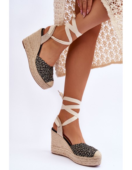 Tied Women's Wedge Sandals Black Josephine