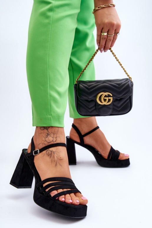 Women's Suede Platform Sandals Black Verda