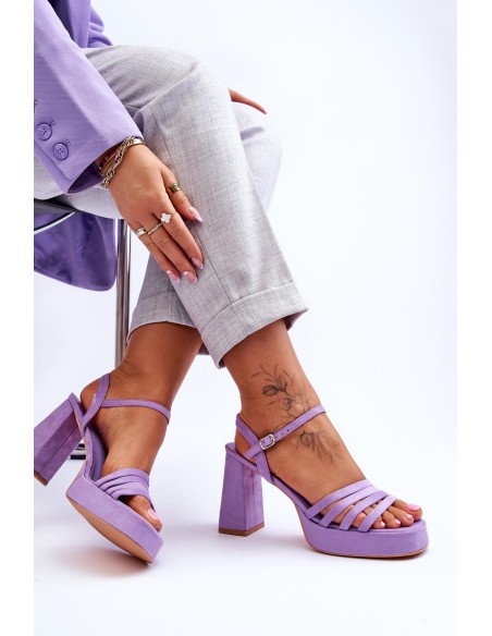 Women's Suede Platform Sandals Violet Verda