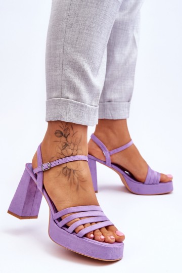 Women's Suede Platform Sandals Violet Verda 2