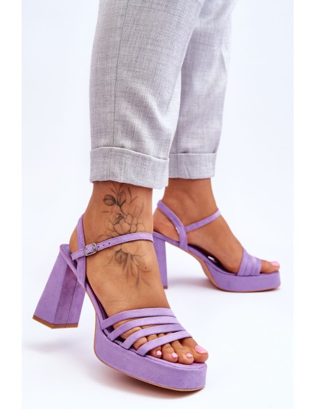 Women's Suede Platform Sandals Violet Verda