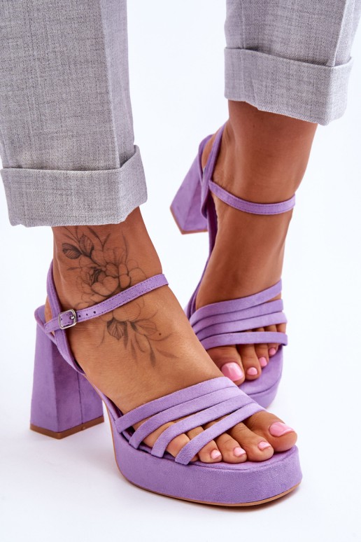 Women's Suede Platform Sandals Violet Verda
