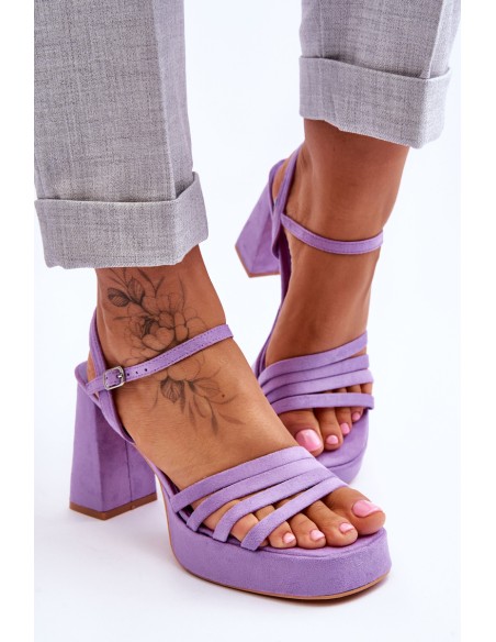 Women's Suede Platform Sandals Violet Verda
