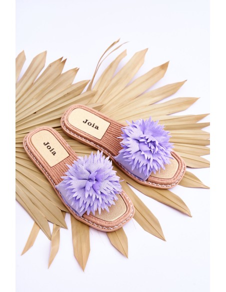 Women's Suede Slippers With Decoration Violet Giorgia