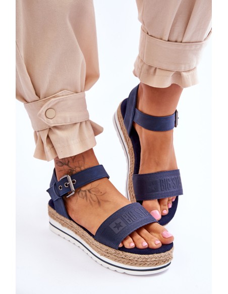 Women's Comfortable Big Star Platform Sandals LL274869 Navy Blue