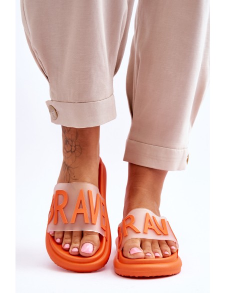 Women's Platform Slippers Orange Brave