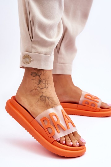 Women's Platform Slippers Orange Brave 2