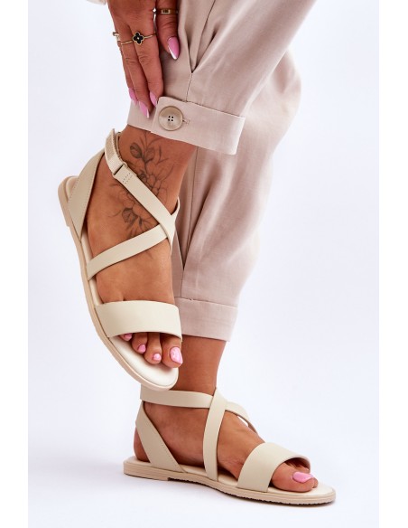 Leather Ankle Sandals Big Star LL274A161 Beige