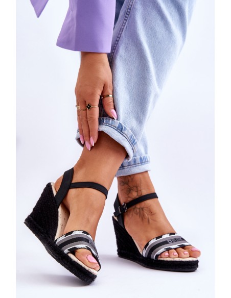 Women's Comfortable Wedge Sandals Big Star LL274877 Black