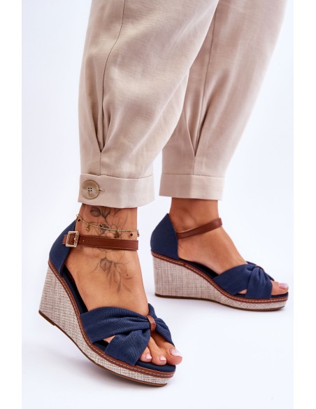 Women's Wedge Sandals navy blue Daphne