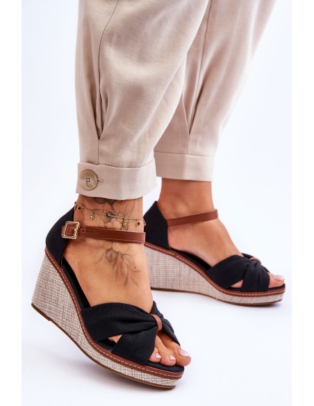 Women's Wedge Sandals Black Daphne