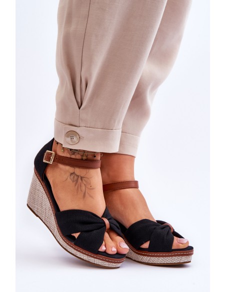 Women's Wedge Sandals Black Daphne