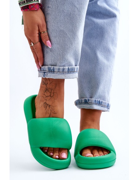 Women's Lightweight Foam Platform Slippers Green Milton