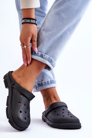 Women's Rubber Crocs Black Rabios 2