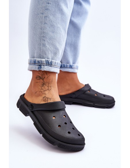 Women's Rubber Crocs Black Rabios