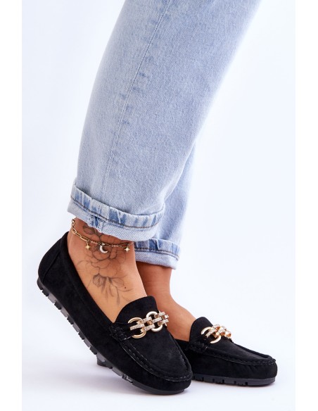 Women's Suede Loafers Black Sorento