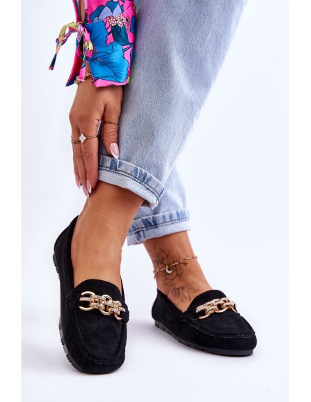 Women's Suede Loafers Black Sorento