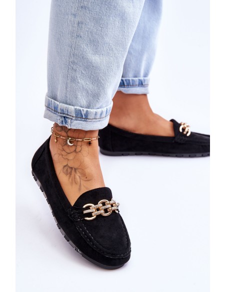 Women's Suede Loafers Black Sorento