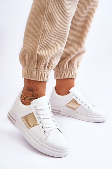 Classic Sports Shoes White and Gold Follow Me 2
