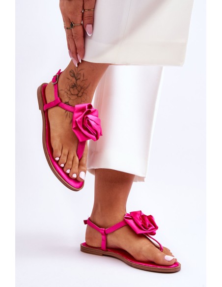 Women's Flip Flops With Fabric Rose Fuchsia Carisma