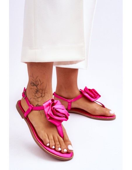 Women's Flip Flops With Fabric Rose Fuchsia Carisma
