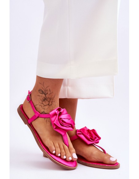 Women's Flip Flops With Fabric Rose Fuchsia Carisma