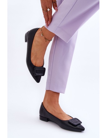 Classic Ballerinas With Decoration Black Rivea
