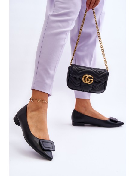 Classic Ballerinas With Decoration Black Rivea