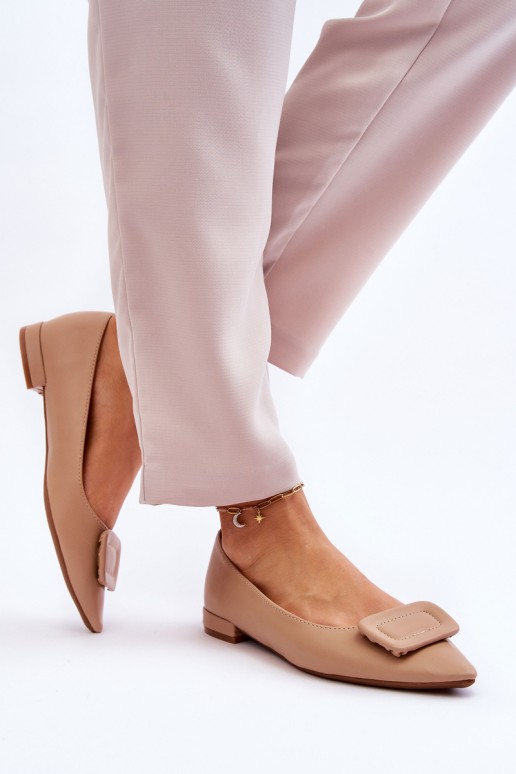 Classic Ballerinas With Decoration Beige Rivea