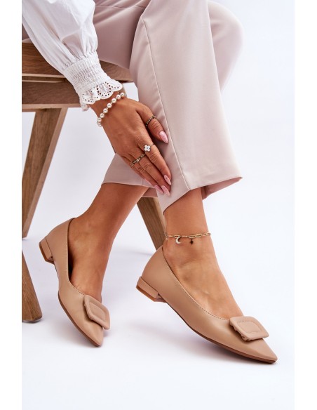 Classic Ballerinas With Decoration Beige Rivea