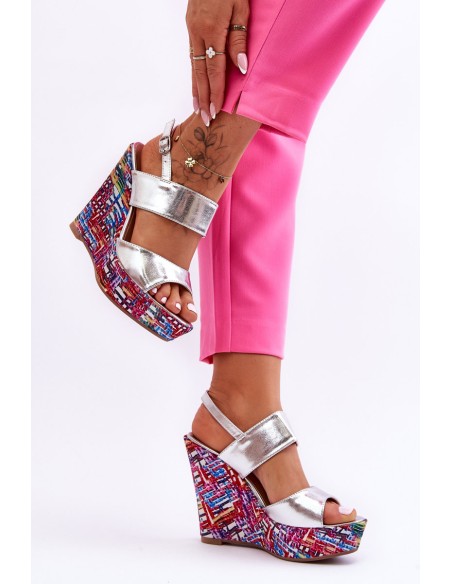 Women's Wedge Sandals Silver Calderia