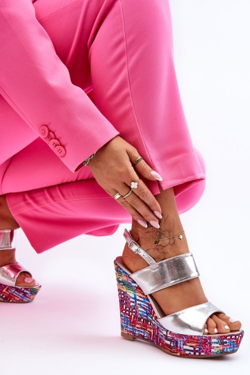 Women's Wedge Sandals Silver Calderia 2