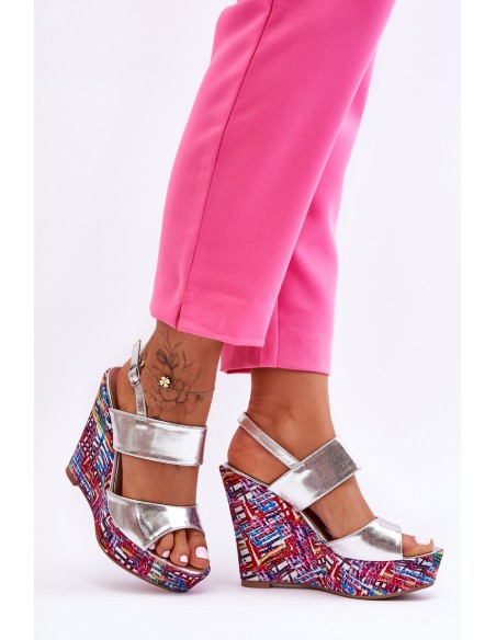 Women's Wedge Sandals Silver Calderia