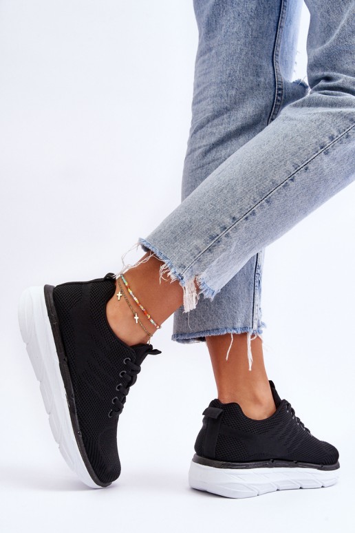 Women's Lace-up Sports Shoes Black Lavarone