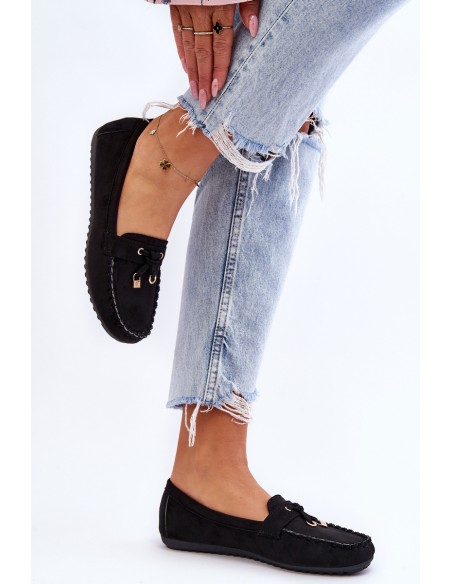 Klasikiniai zomšiniai mokasinai juodi