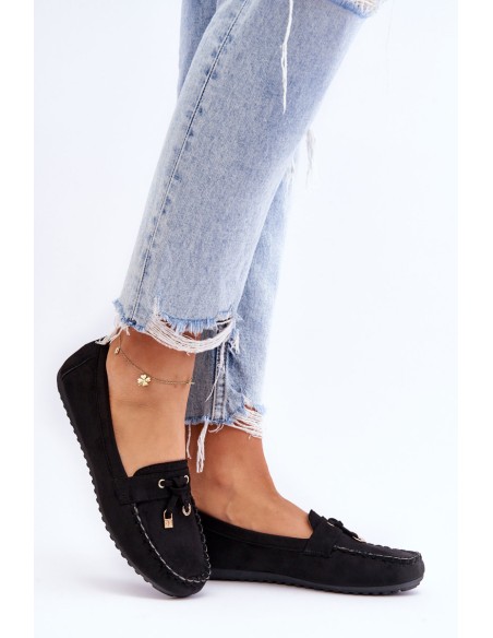 Classic Suede Loafers Black Good Time