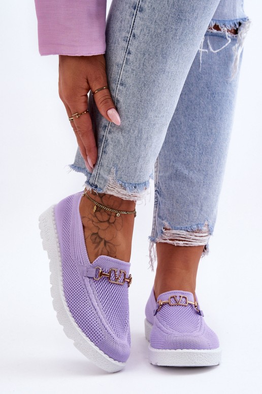 Women's Slip-On Sneakers With Embellishment Violet Alena