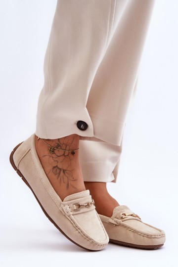 Women's Classic Suede Loafers Beige Corinell 2