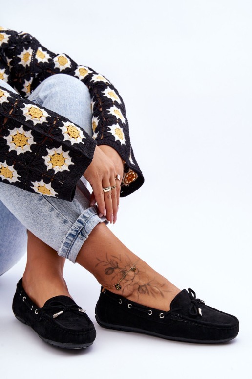 Moteriški zomšiniai batai, juodi Si Passione