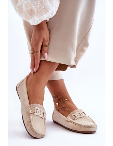 Women's Stylish Suede Moccasins Beige Rabell