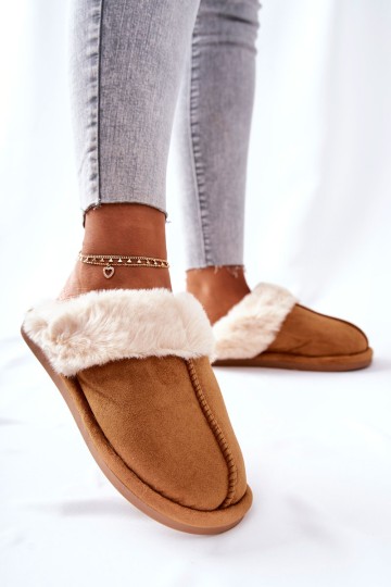 Women's Slippers With Fur Camel Pinky 2
